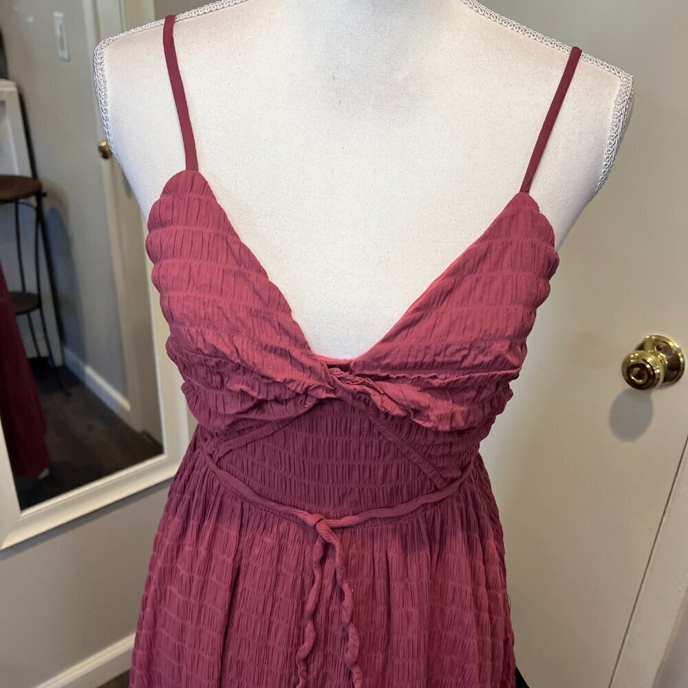 NWT Lulus Cue the Cuteness Mauve  Purple Twist Front Midi Dress, Size XS - Picture 6 of 16